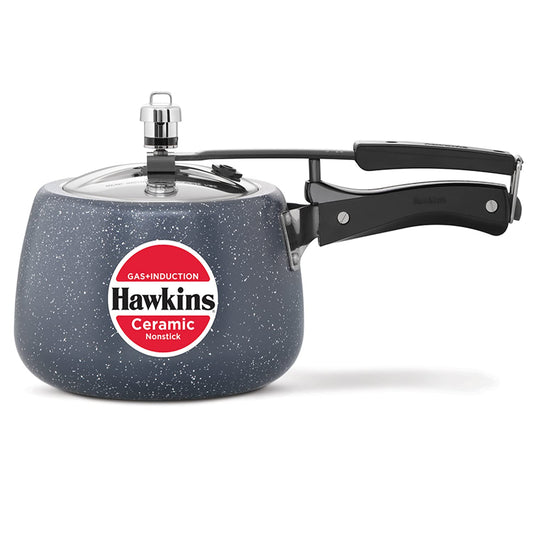 Hawkins Ceramic Nonstick Induction Base Inner Lid Pressure Cooker,  3 Litres
