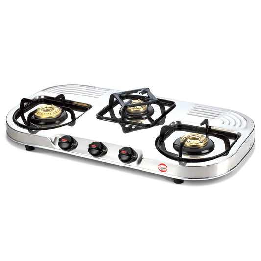 Prestige Royale DGS 03L Stainless Steel Gas Stove, 3 Burner