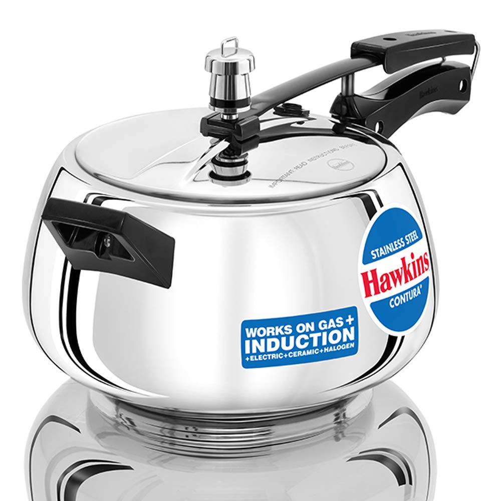 Hawkins Contura Stainless Steel Induction Base Inner Lid Pressure Cooker, 5 Litres