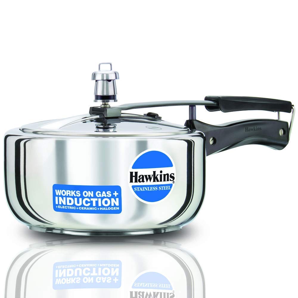 Hawkins Stainless Steel Induction Base Inner Lid Pressure Cooker, 3 Litres Wide