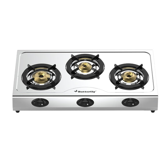 Butterfly Bolt Stainless Steel Gas Stove, 3 Burner