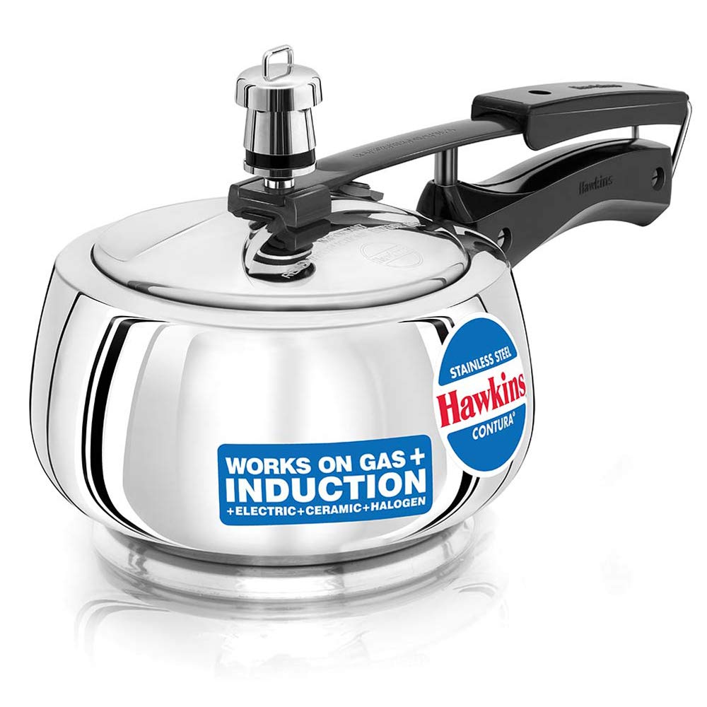 Hawkins Contura Stainless Steel Induction Base Inner Lid Pressure Cooker, 1.5 Litres