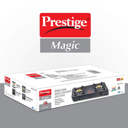 Prestige Magic GTMC 02 Toughened Glass Top Gas Stove, 2 Burner