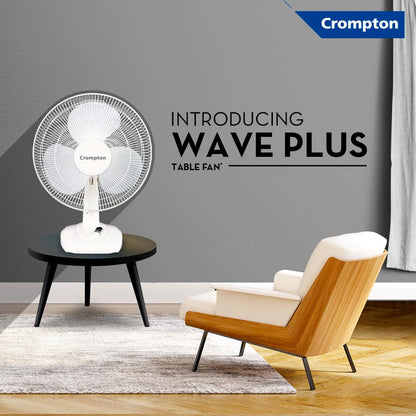 Crompton Surebreeze Hiflo Wave Plus Table Fan, 400MM