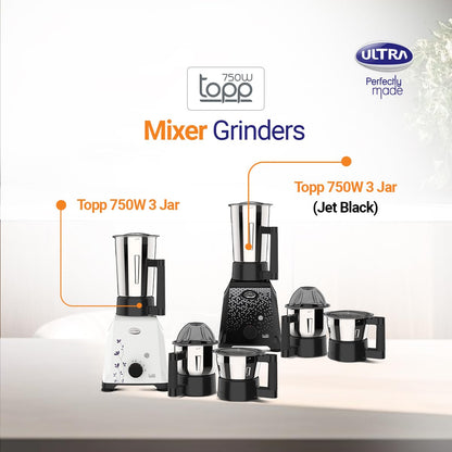 Ultra Topp Mixer Grinder, 750W, 3 Jar