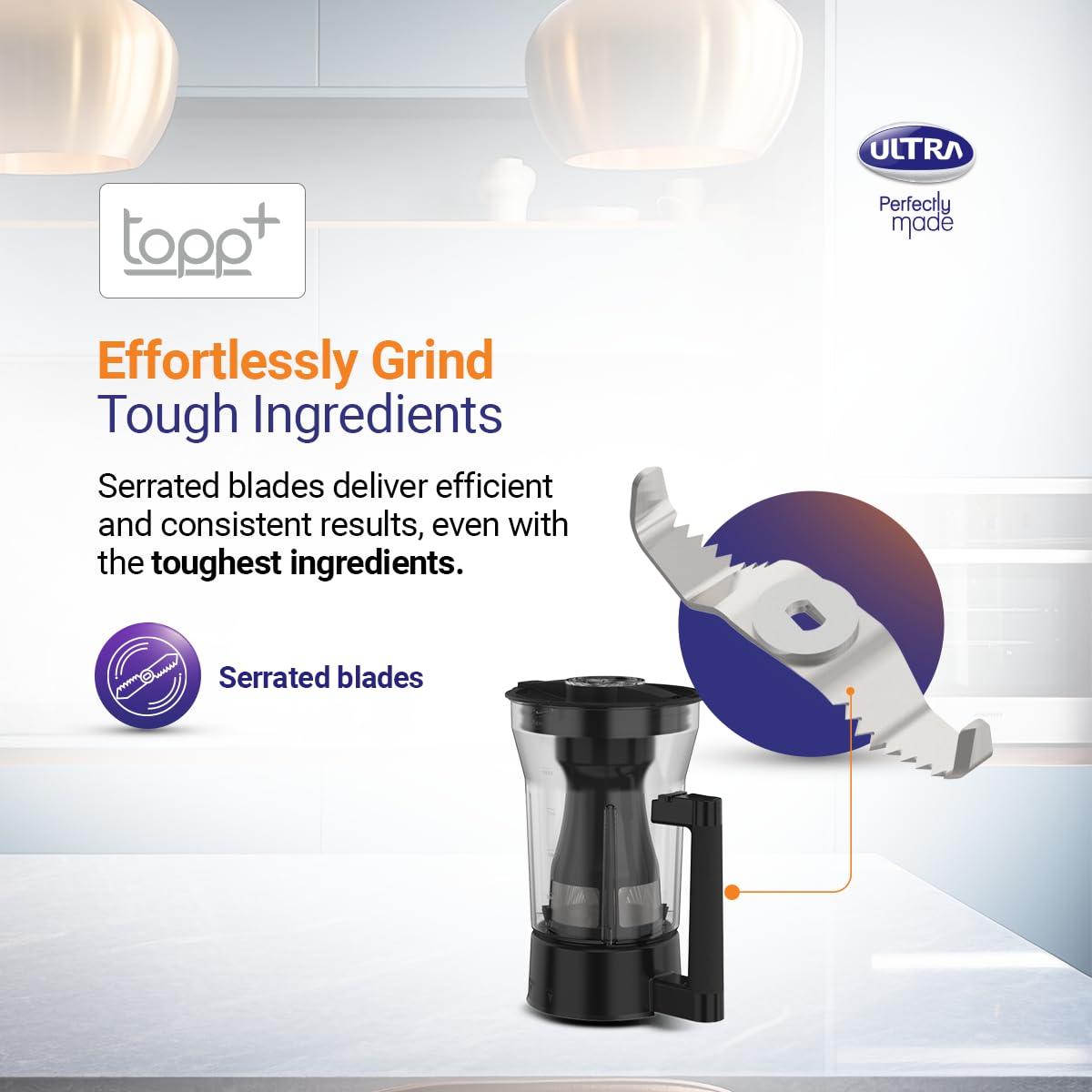 Ultra Topp+ Liquidizer Mixer Grinder, 750W, 4 Jars