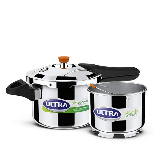 Ultra Duracook Diet Stainless Steel Induction Base Outer Lid Pressure Cooker, 3 Litres