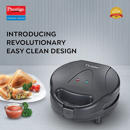 Prestige PGSP Single Sandwich Maker with Fixed Grill Plates, 500W
