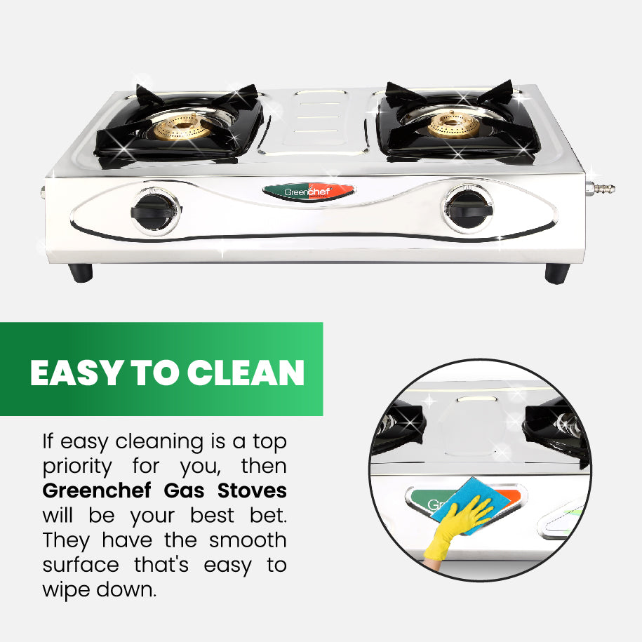 Green chef 2 burner on sale steel gas stove price