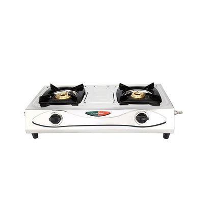 Greenchef Economy Stainless Steel Gas Stove, 2 Burner