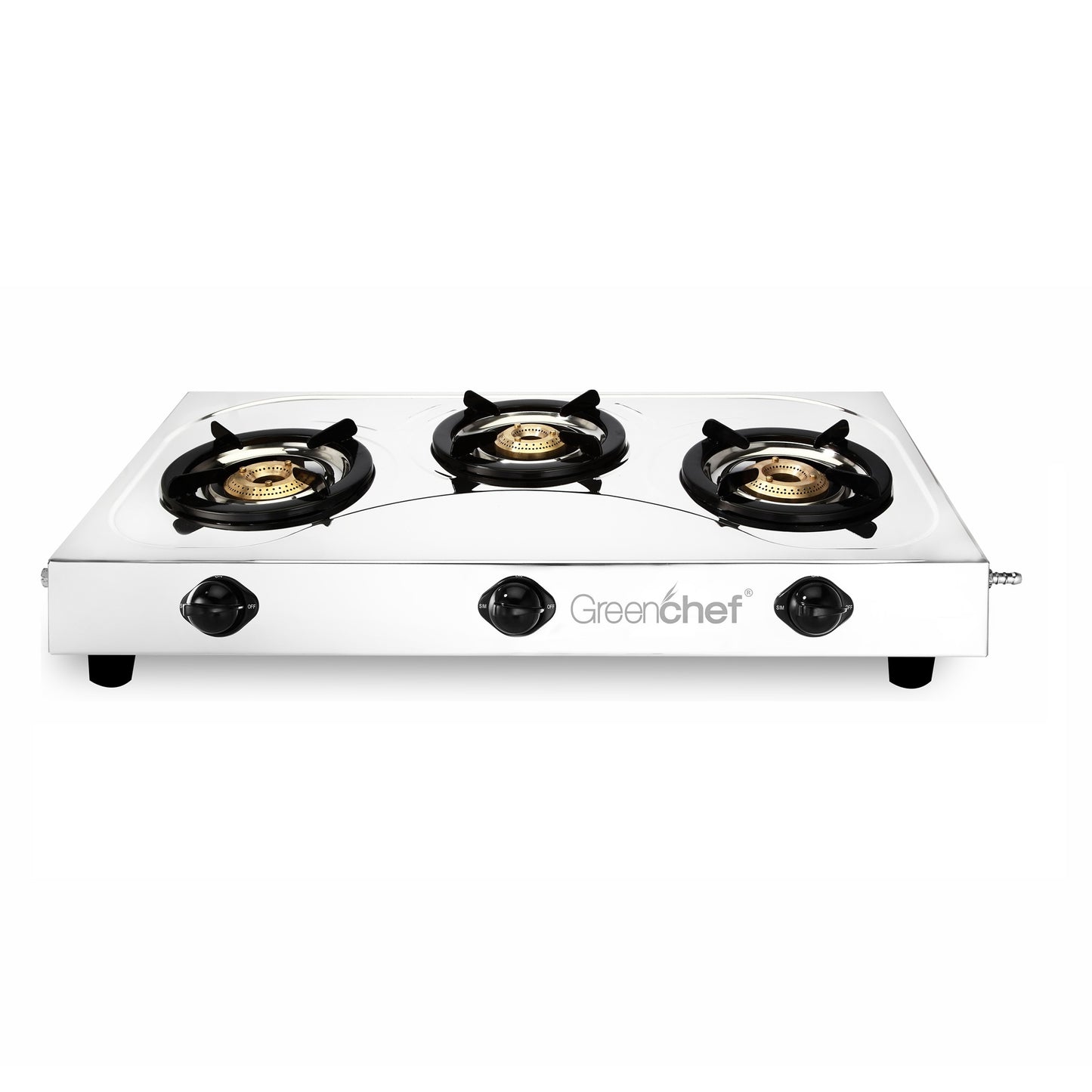 Greenchef Slim Stainless Steel Gas Stove, 3 Burner