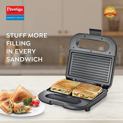 Prestige PGDP 01 Sandwich Maker with Deep Fixed Grill Plates, 750W