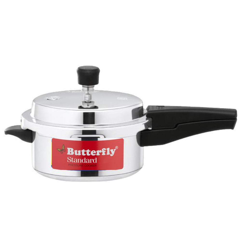 Butterfly Standard Aluminium Induction Base Outer Lid Pressure Cooker, 2 Litres