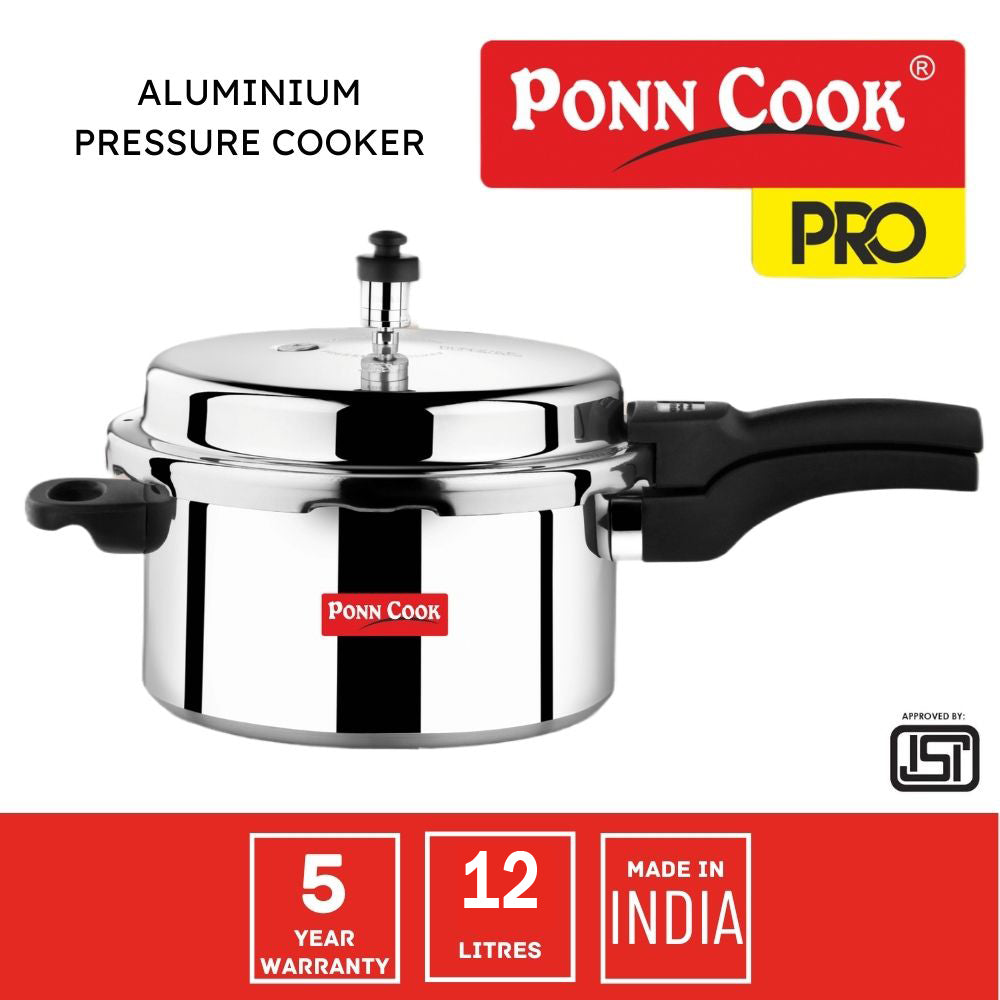 Ponn Cook Pro Aluminium Non-Induction Base Outer Lid Pressure Cooker