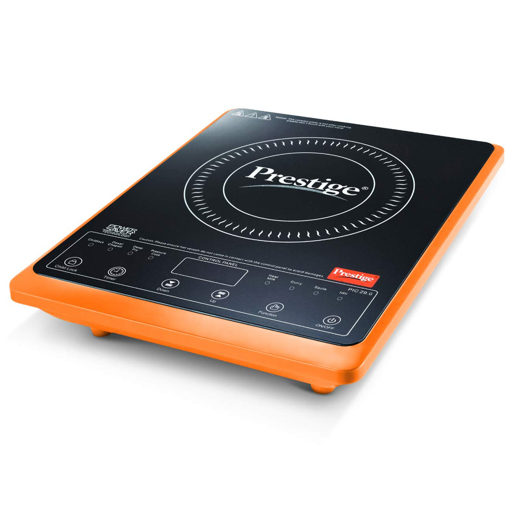 Prestige PIC 29.0 Microcrystal Glass Panel Orange Induction Cooktop, 2000W