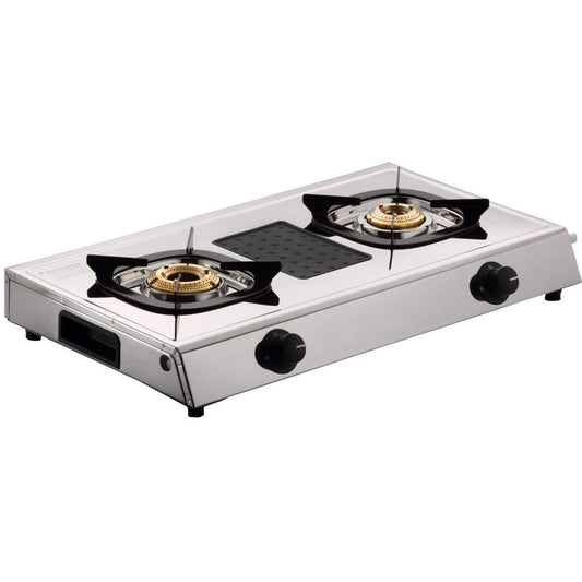 Butterfly Matchless Stainless Steel Gas Stove, 2 Burner