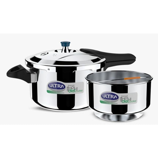 Ultra Duracook Triply Diet Stainless Steel Induction Base Outer Lid Pressure Cooker, 5.5 Litres