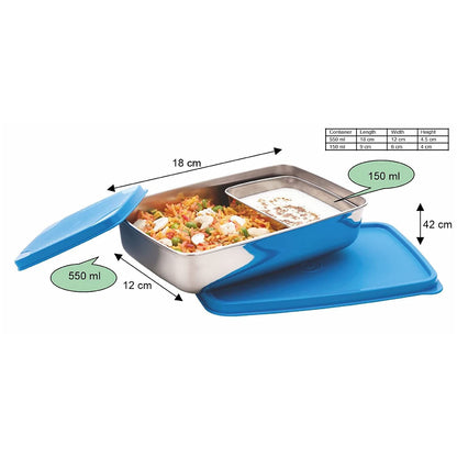 Signoraware Compact Steel Stainless Steel Lunch Box