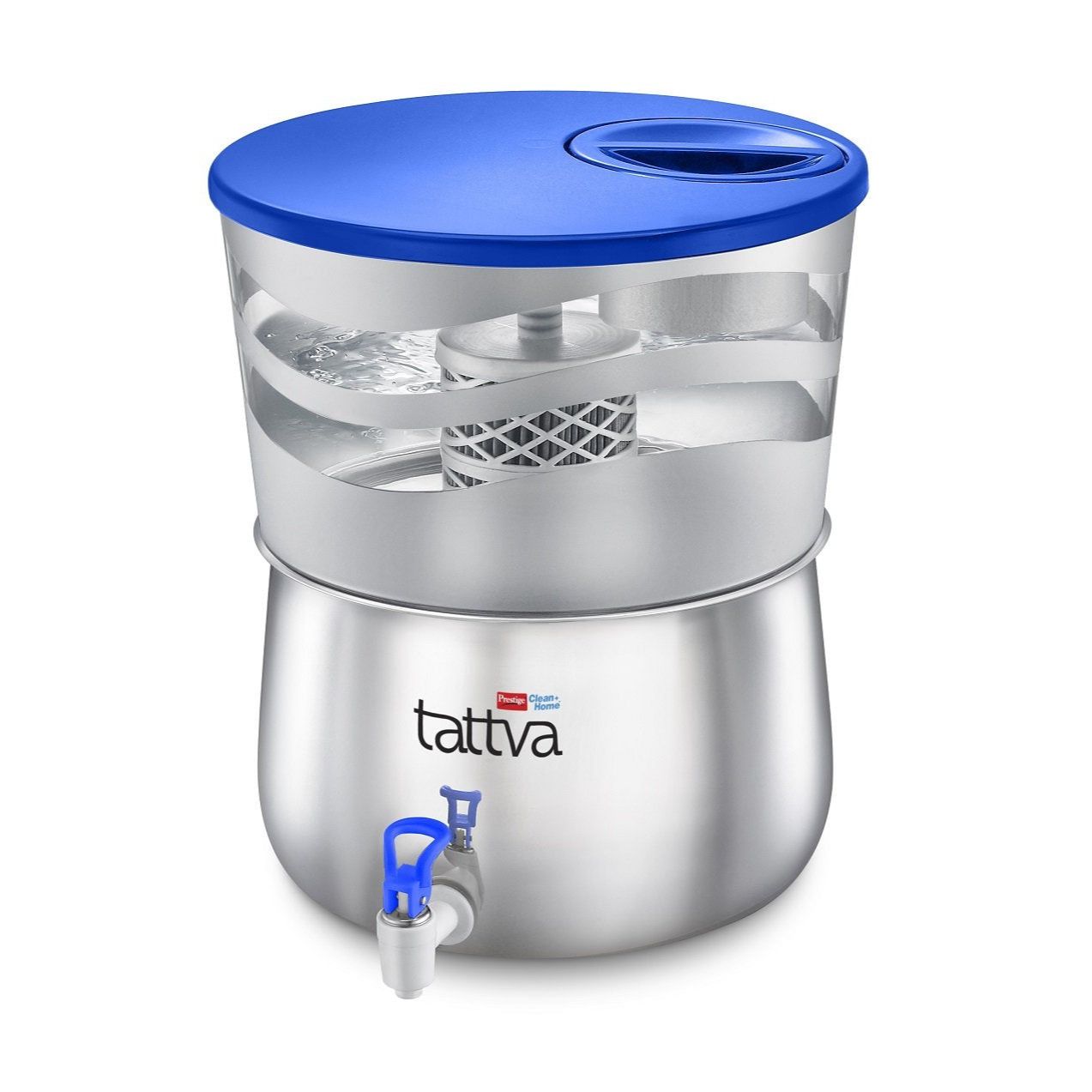 Prestige Clean Home Tattva 1.0 Stainless Steel Gravity Water Purifier, 16 Litres