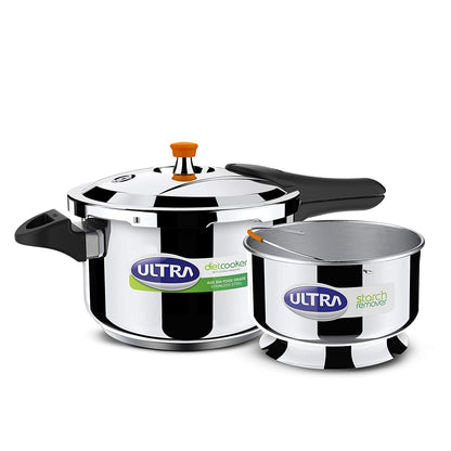 Ultra Duracook Diet Stainless Steel Induction Base Outer Lid Pressure Cooker, 5.5 Litres