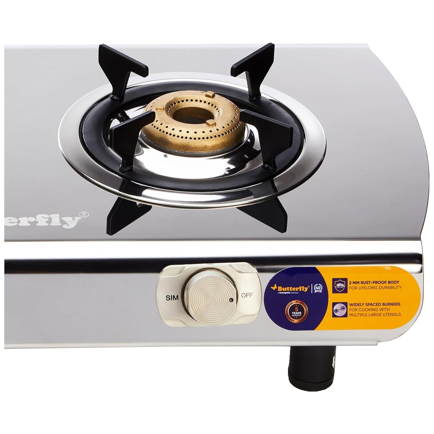 Butterfly Magnum Stainless Steel Gas Stove, 2 Burner