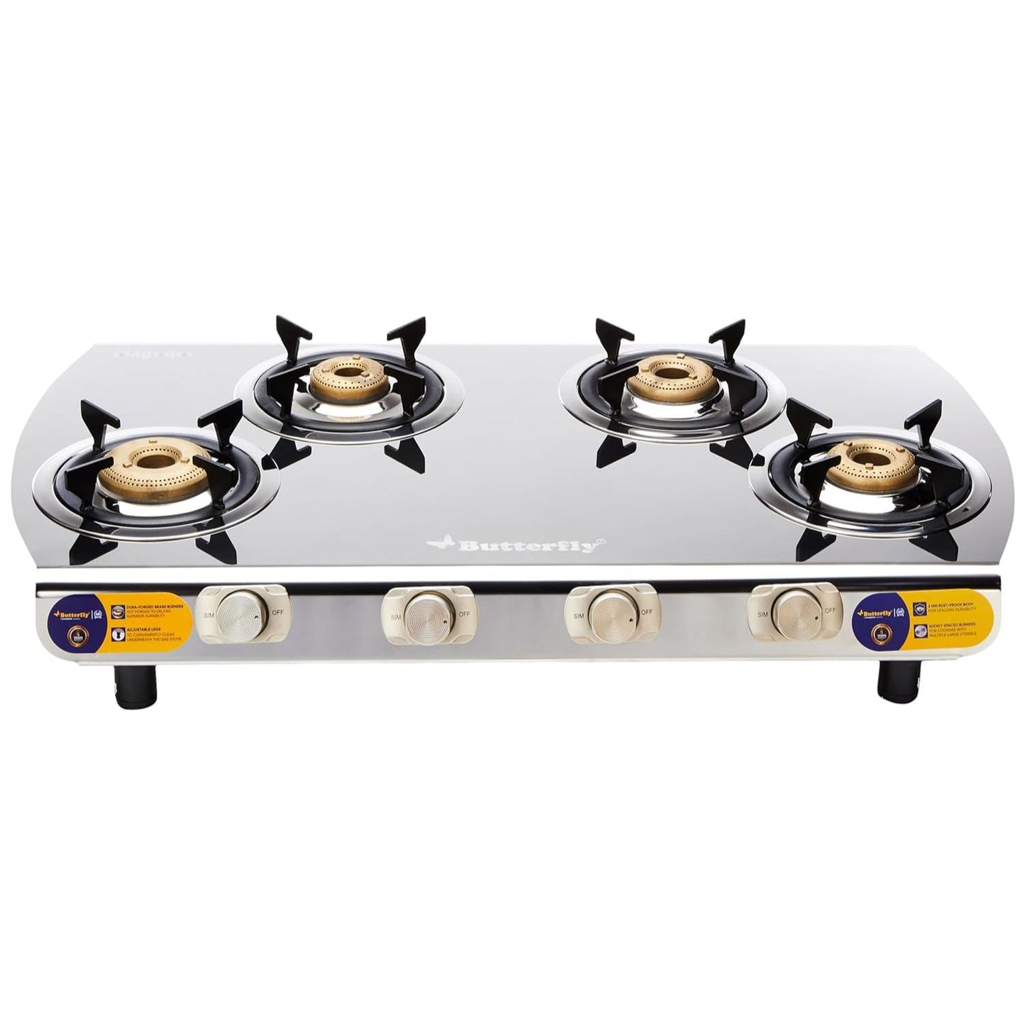 Butterfly Magnum Stainless Steel Gas Stove, 4 Burner