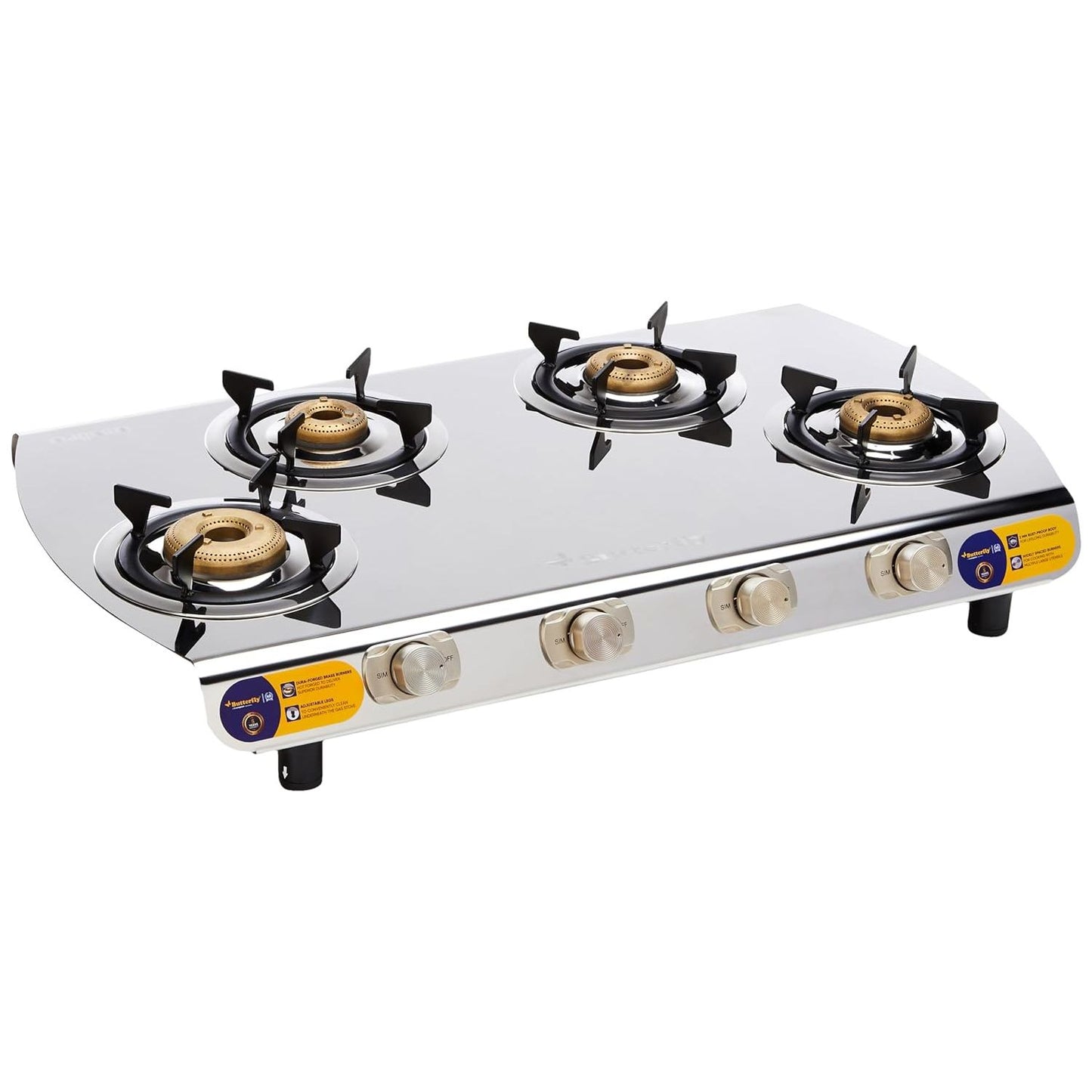 Butterfly Magnum Stainless Steel Gas Stove, 4 Burner