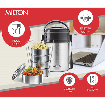 Milton Steel On Thermoware PU Insulated Stainless Steel Lunch Box