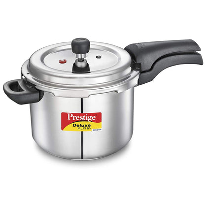 Prestige Deluxe Alpha Svachh Stainless Steel Induction Base Outer Lid Pressure Cooker, 4 Litres