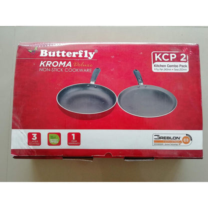 Butterfly Kroma Deluxe Aluminium Induction Base Non-Stick Kitchen Combo Pack, 2 Pieces