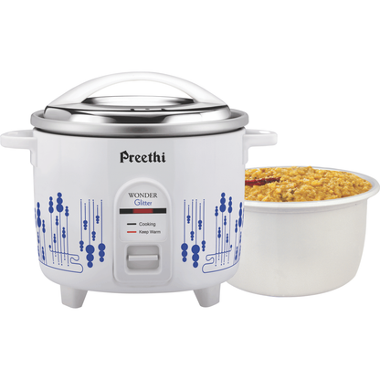 Preethi Wonder Electric Rice Cooker, 2.2 Litres Double Pan