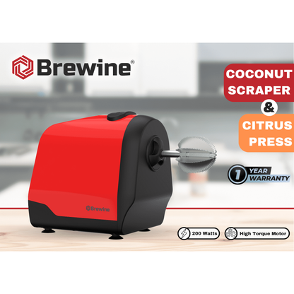 Brewine Electric Coconut Scrapper and Citrus Juicer, 200W