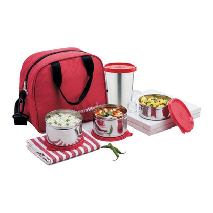 Signoraware Sling Steel Stainless Steel Lunch Box with Bag