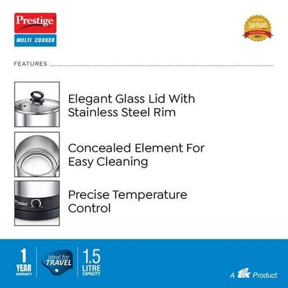 Prestige PMC 3.0 Plus Electric Multi Cooker Kettle, 1.5 Litres