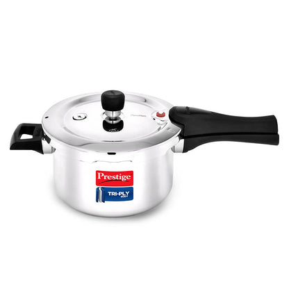Prestige Svachh TriPly Body Stainless Steel Induction Base Outer Lid Pressure Cooker, 3 Litres