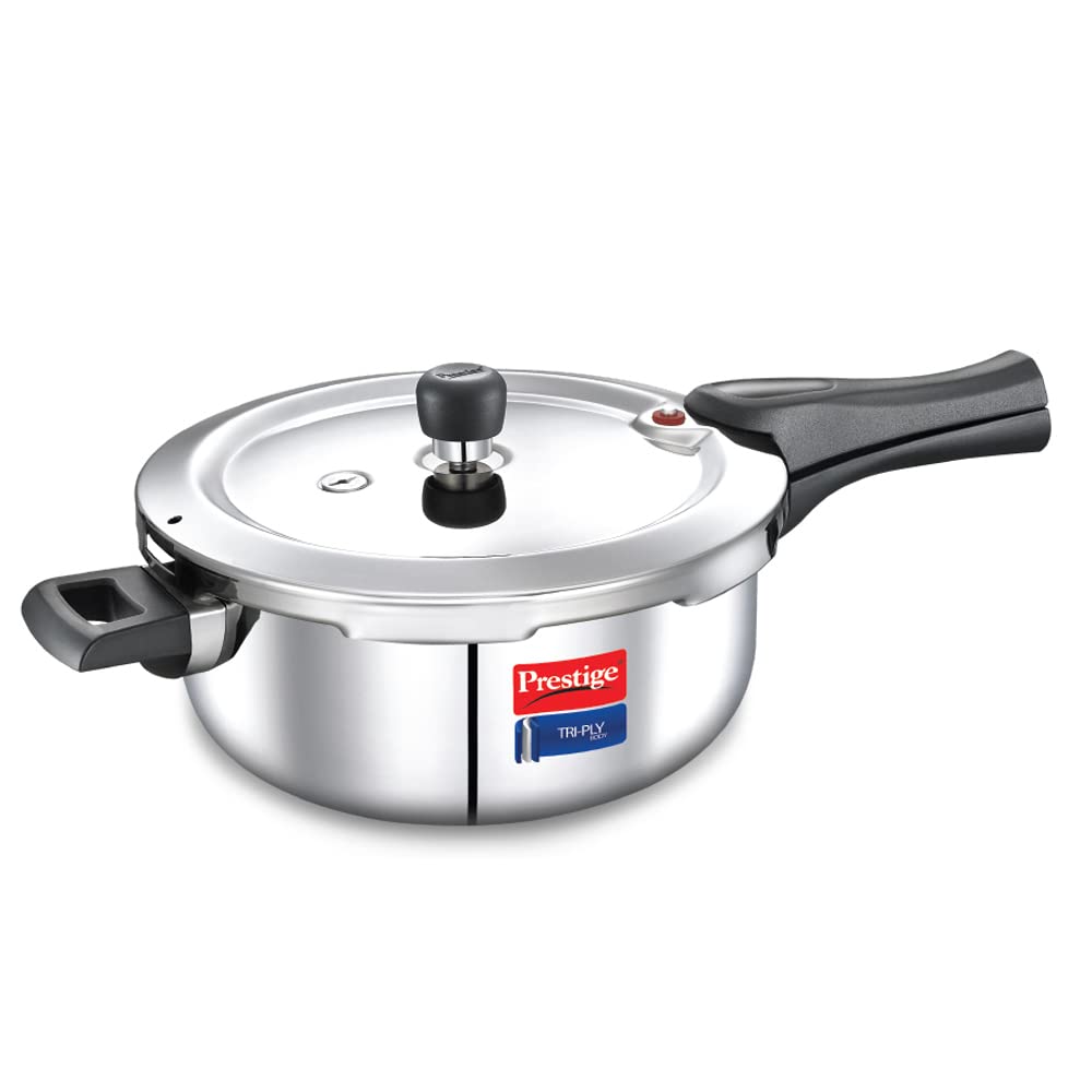 Prestige Svachh TriPly Body Stainless Steel Induction Base Outer Lid Pressure Cooker, 3.5 Litres