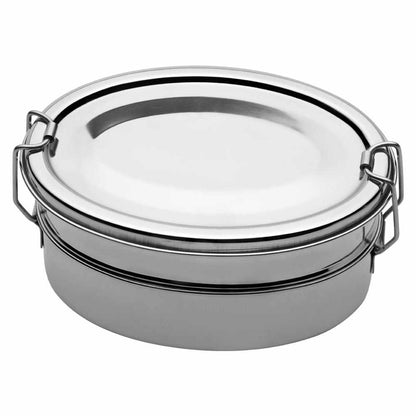 JVL Oval Stainless Steel Lunch Box with Stainless Steel Inner Plate
