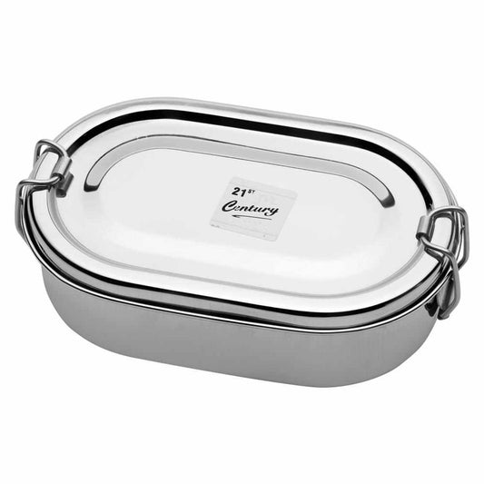 JVL Capsule Stainless Steel Lunch Box with Stainless Steel Inner Plate