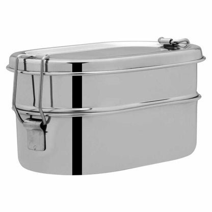JVL Capsule Stainless Steel Lunch Box with Stainless Steel Inner Plate