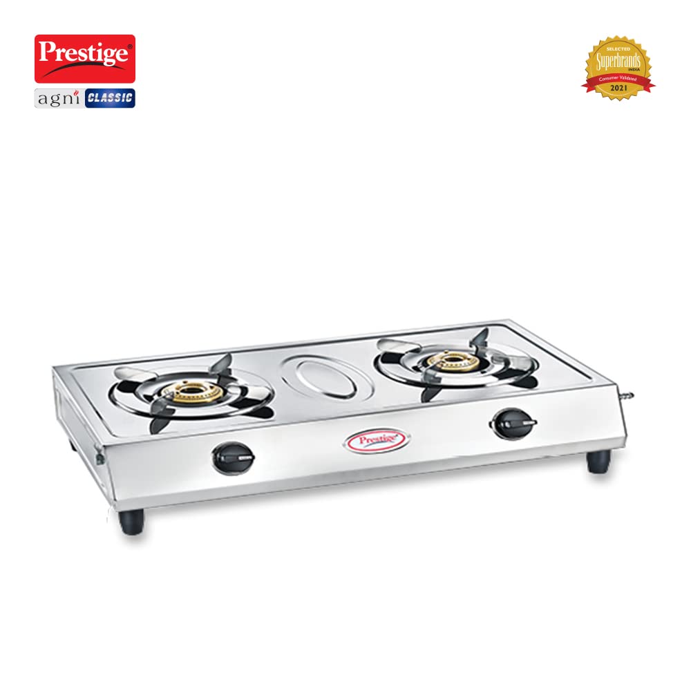 Prestige Agni Classic Stainless Steel Gas Stove, 2 Burner