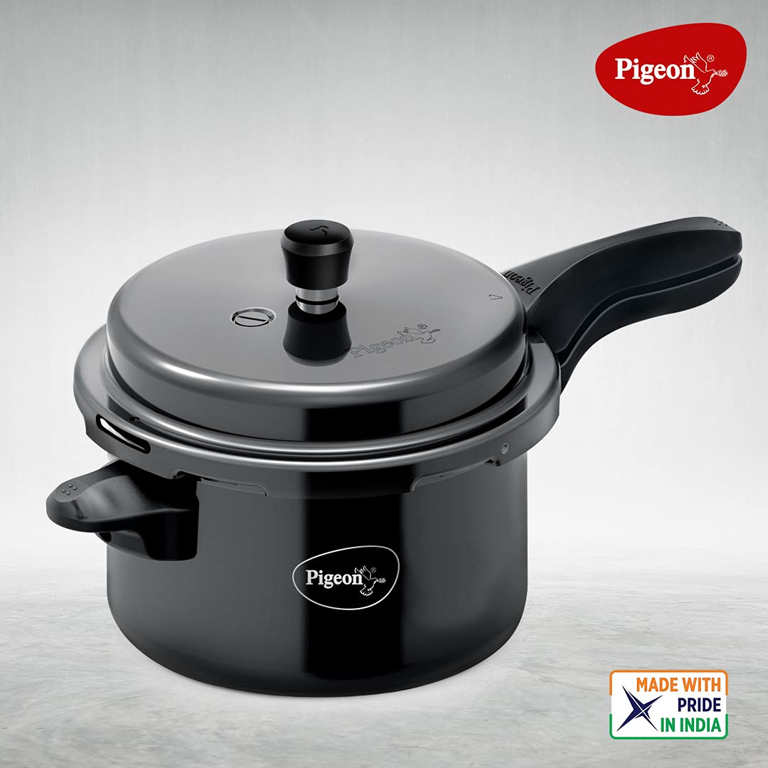 Pigeon Titanium Hard Anodised Induction Base Outer Lid Pressure Cooker, 5 Litres