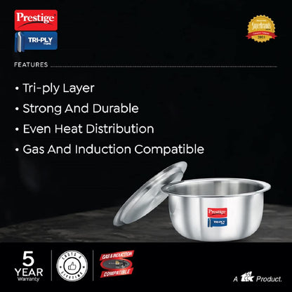 Prestige TriPly Stainless Steel Induction Base Tope