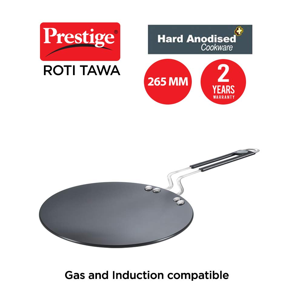 Prestige Hard Anodised Plus Paratha / Roti Tawa, 265MM
