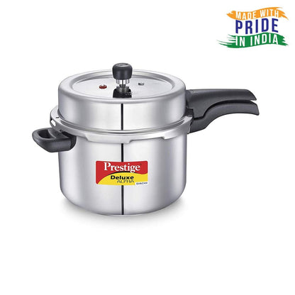 Prestige Deluxe Alpha Svachh Stainless Steel Induction Base Outer Lid Pressure Cooker, 8 Litres