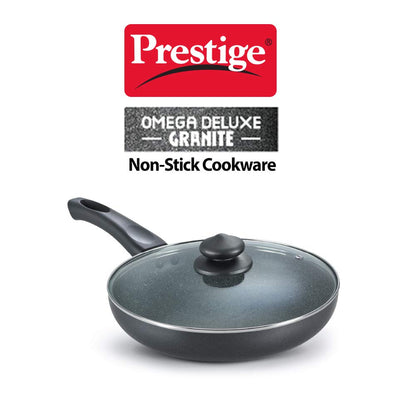 Prestige Omega Deluxe Granite Alulminium Induction Base Non-Stick Fry Pan with Lid