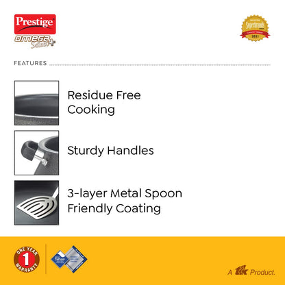 Prestige Omega Select Plus Aluminium Non-Induction Base Non-stick Handi with Stainless Steel Lid