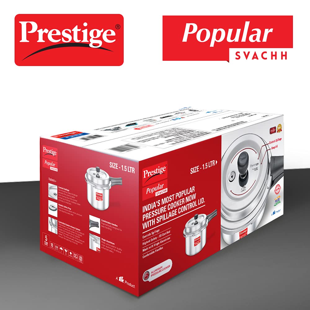 Prestige Popular Svachh Aluminium Non Induction Base Outer Lid