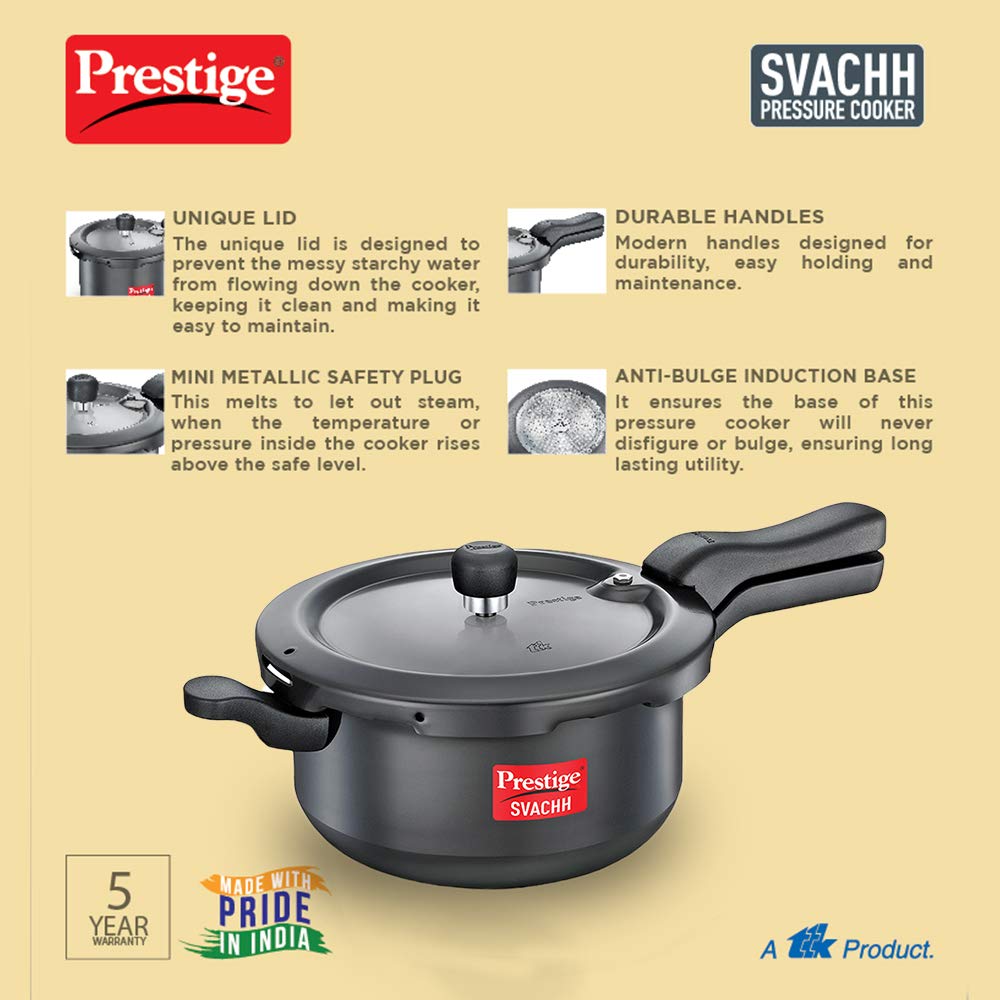 Prestige Svachh Hard Anodised Pressure Senior Deep Pan, 5 Litres