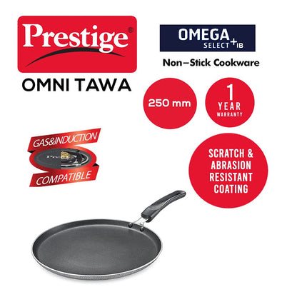 Prestige Omega Select Plus Aluminium Non-Induction Base Non-Stick Omni Tawa