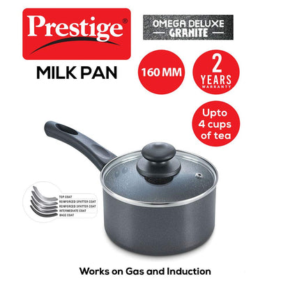 Prestige Omega Deluxe Granite Aluminium Induction Base Non-Stick Milk Pan